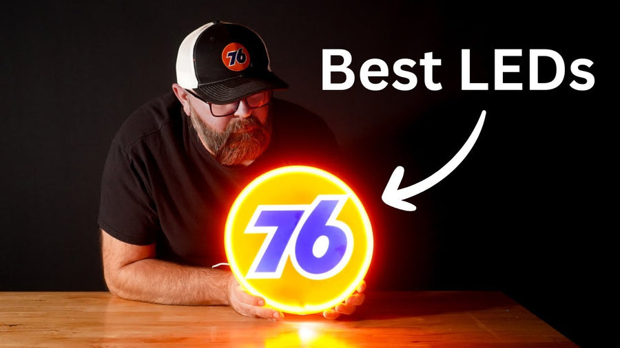 Laser engraved acrylic LED sign project with a glowing backlit display