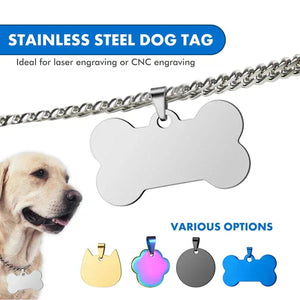 Blank metal dog tags for custom engraving
