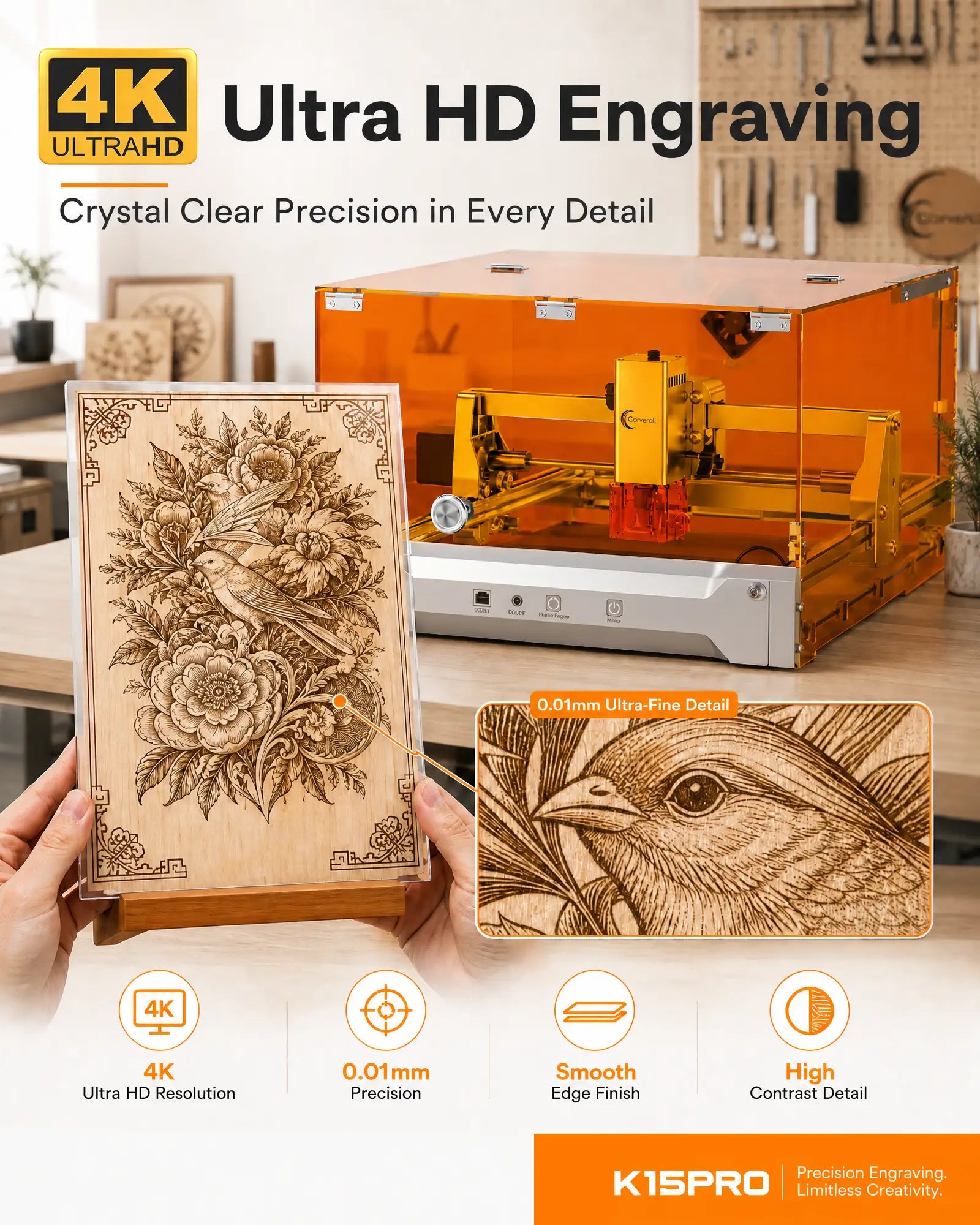 Carverall K15 Pro Mini Portable Laser Engraver | 300*200mm