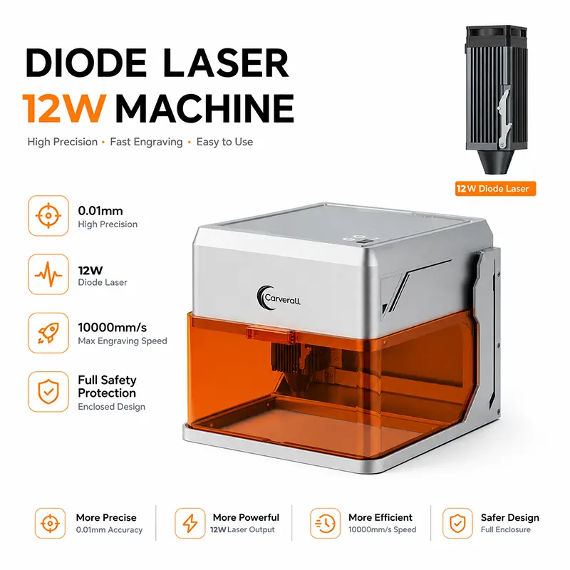 Imagen de producto del grabador láser Carverall A1 Pro 12W