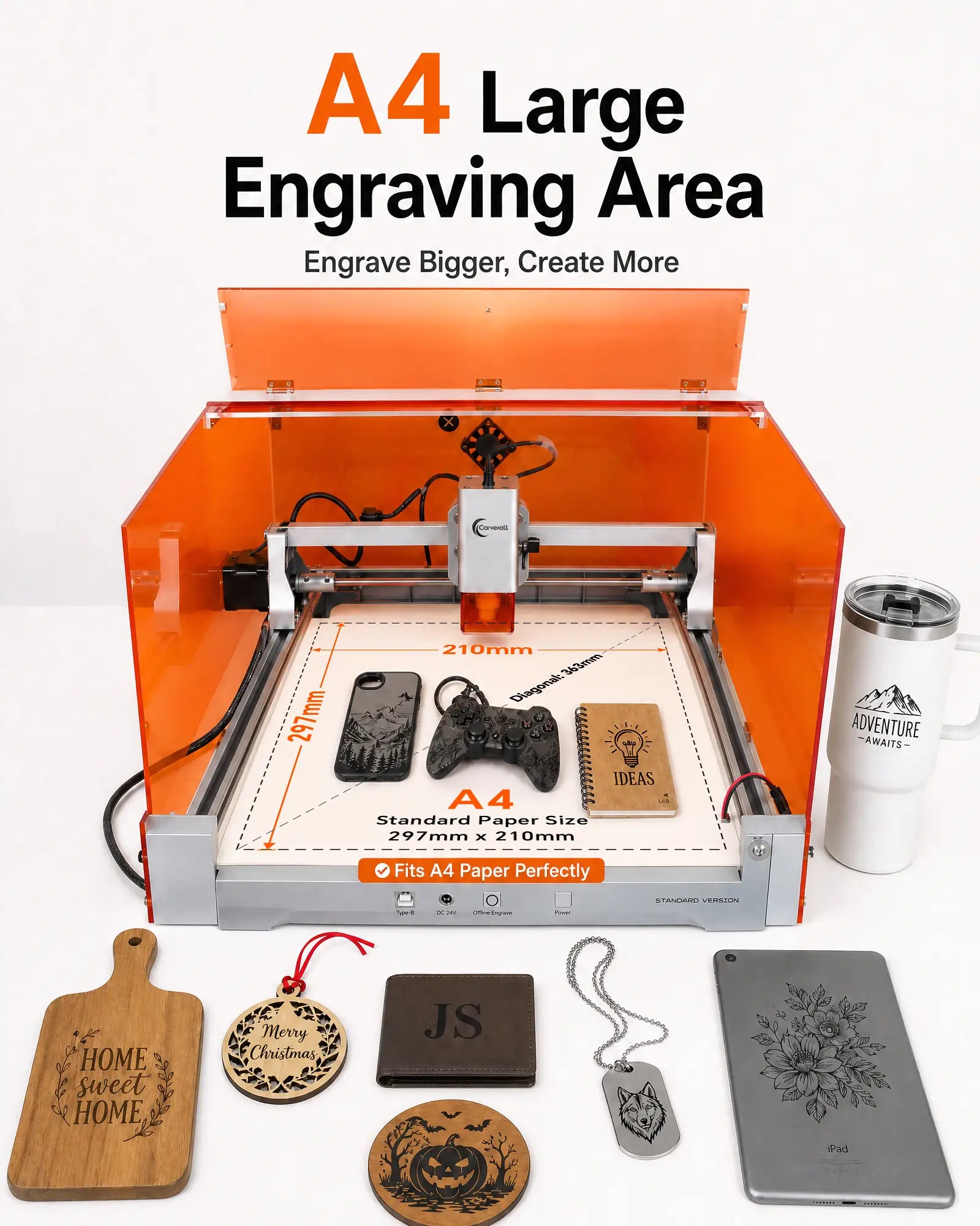 Carverall K15 Pro Mini Portable Laser Engraver | 300*200mm