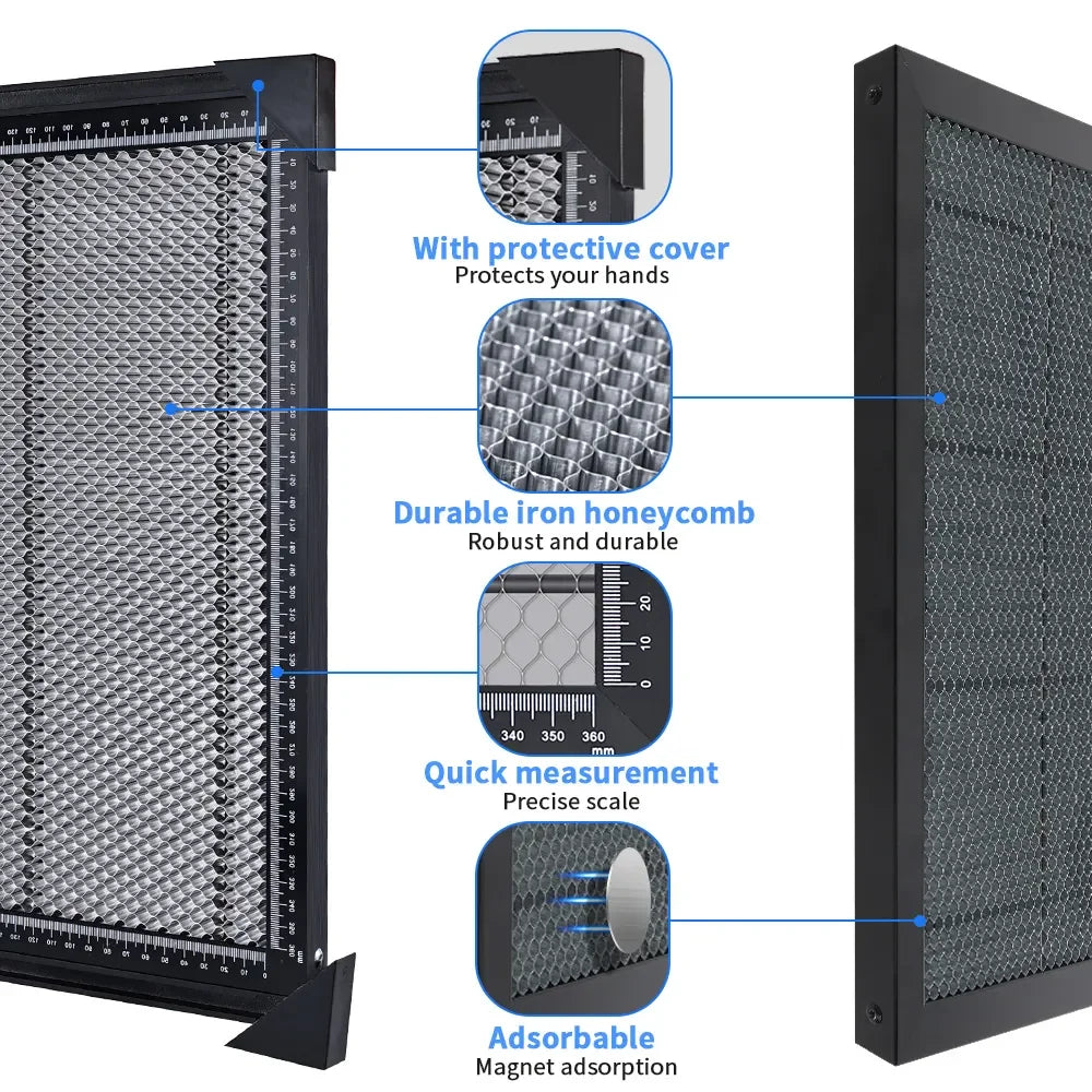 Honeycomb bed for cleaner laser cutting and engraving