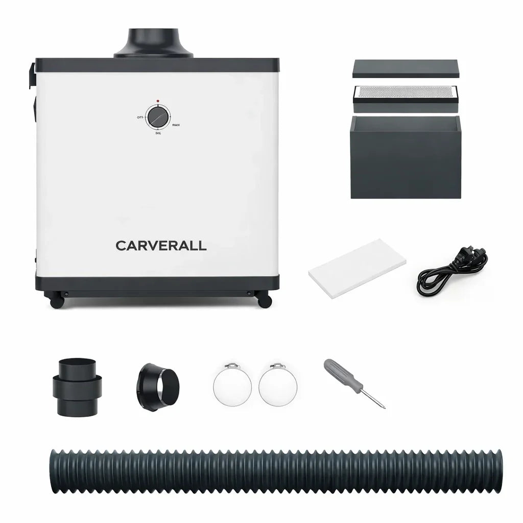 Очиститель воздуха Carverall MD40 для лазерного гравера с фильтрами, шлангом, кабелем и аксессуарами