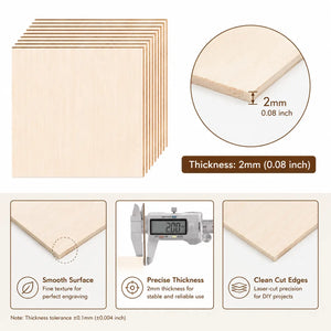 12 Pieces Basswood Sheets | 2mm thickness